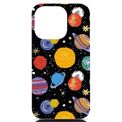 Circle Illustration Space Art Cute Pattern Iphone 14 Pro Black Uv Print Case by pakminggu