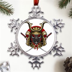 Samurai Katana Warrior Metal Large Snowflake Ornament by Cowasu