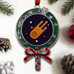 Meteor-meteorite-space-comet Metal X mas Lollipop With Crystal Ornament by Cowasu