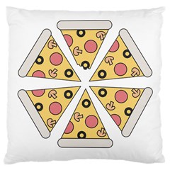 Pizza-slice-food-italian Large Cushion Case (one Side) by Sarkoni