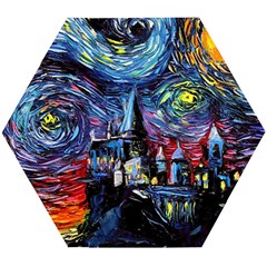 Castle Starry Night Print Van Gogh Parody Wooden Puzzle Hexagon by Sarkoni