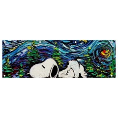 Dog Cartoon Vincent Van Gogh s Starry Night Parody Banner And Sign 9  X 3  by Sarkoni