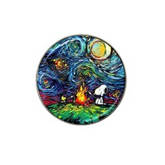 Dog Cartoon Starry Night Print Van Gogh Parody Hat Clip Ball Marker by Sarkoni