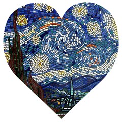 Mosaic Art Vincent Van Gogh s Starry Night Wooden Puzzle Heart by Sarkoni