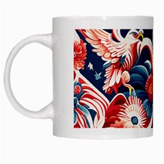 America Pattern White Mug by Valentinaart