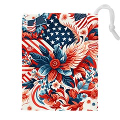 America Pattern Drawstring Pouch (5xl) by Valentinaart