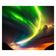 Lake Storm Neon Nature Two Sides Premium Plush Fleece Blanket (small) by Bangk1t