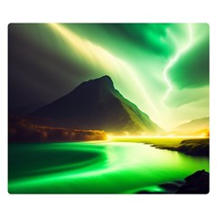 Aurora Lake Neon Colorful Two Sides Premium Plush Fleece Blanket (small) by Bangk1t