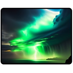 Lake Storm Neon Two Sides Fleece Blanket (medium) by Bangk1t