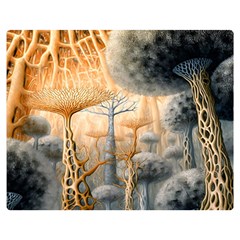 Garden Mushrooms Tree Flower Two Sides Premium Plush Fleece Blanket (medium) by Bangk1t