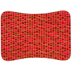 Geometry Background Red Rectangle Pattern Velour Seat Head Rest Cushion by Ravend