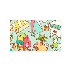 Summer Up Cute Doodle Sticker (rectangular) by Bedest