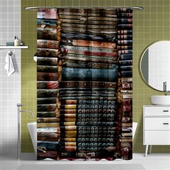 Pile Of Books Photo Of Assorted Book Lot Backyard Antique Store Shower Curtain 48  X 72  (small)  by Ravend