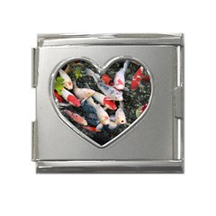 Koi Fish Nature Mega Link Heart Italian Charm (18mm) by Ndabl3x