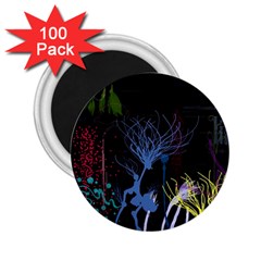 Art Design Graphic Neon Tree Artwork 2 25  Magnets (100 Pack)  by Bedest