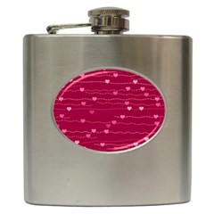 Hearts Valentine Love Background Hip Flask (6 Oz) by Proyonanggan