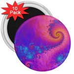 Fractal Art Artwork Magical Purple 3  Magnets (10 pack)  Front