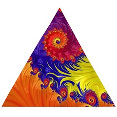 Fractal Spiral Bright Colors Wooden Puzzle Triangle by Proyonanggan