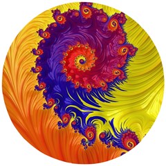 Fractal Spiral Bright Colors Wooden Puzzle Round by Proyonanggan