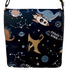 Space Theme Art Pattern Design Wallpaper Flap Closure Messenger Bag (s) by Proyonanggan