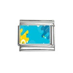 Blue Yellow Abstraction, Creative Backgroun Italian Charm (9mm) Front