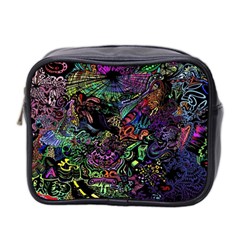 Trippy Dark Psychedelic Mini Toiletries Bag (two Sides) by Sarkoni