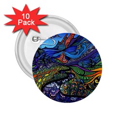 Psychedelic Landscape 2 25  Buttons (10 Pack)  by Sarkoni