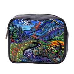 Psychedelic Landscape Mini Toiletries Bag (two Sides) by Sarkoni