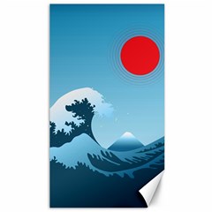 Minimalism Great Wave Off Kanagawa Canvas 40  X 72  by Sarkoni