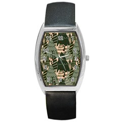 Christmas Vector Seamless Tree Pattern Barrel Style Metal Watch by Sarkoni