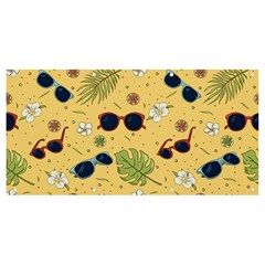 Seamless Pattern Of Sunglasses Tropical Leaves And Flowers Banner And Sign 8  X 4  by Sarkoni