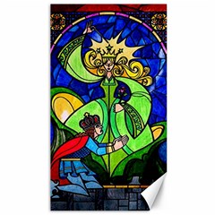 Beauty And The Beast Stained Glass Rose Canvas 40  X 72  by Sarkoni