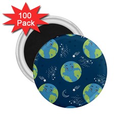 Seamless Pattern Cartoon Earth Planet 2 25  Magnets (100 Pack)  by Grandong