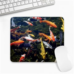 Koi Pond 3d Fish Large Mousepad by Grandong