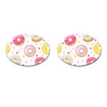 Vector Donut Seamless Pattern Cufflinks (Oval) Front(Pair)