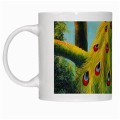 Peacock Art White Mug by Grandong