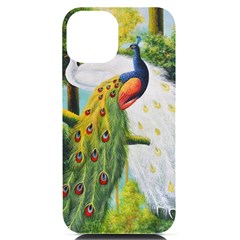 Peacock Art Iphone 14 Black Uv Print Case by Grandong