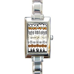 Halloween Holidays Rectangle Italian Charm Watch by Sarkoni