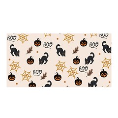 Cat Halloween Pattern Satin Wrap 35  X 70  by Ndabl3x