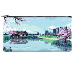 Japanese Themed Pixel Art The Urban And Rural Side Of Japan Pencil Case by Sarkoni