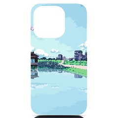 Japanese Themed Pixel Art The Urban And Rural Side Of Japan Iphone 14 Pro Black Uv Print Case by Sarkoni