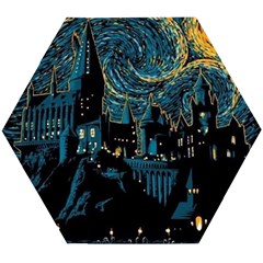 Hogwarts Starry Night Van Gogh Wooden Puzzle Hexagon by Sarkoni