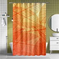 Abstract Texture Of Colorful Bright Pattern Transparent Leaves Orange And Yellow Color Shower Curtain 48  X 72  (small)  by Grandong