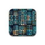 Texture, Pattern, Abstract, Colorful, Digital Art Rubber Square Coaster (4 pack) Front