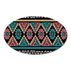 Aztec Wallpaper Oval Magnet by nateshop