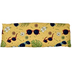 Seamless Pattern Of Sunglasses Tropical Leaves And Flower Body Pillow Case (dakimakura) by Grandong