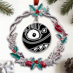 Monstrous Revelation Closeup Metal X mas Wreath Holly Leaf Ornament by dflcprintsclothing