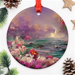 Abstract Flowers  Round Ornament (Two Sides) Back