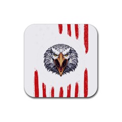 Usa Soccer T- Shirt U S A Patriotic American Flag Soccer Ball Football T- Shirt (1) Rubber Coaster (square) by ZUXUMI