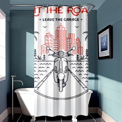 Vespa T- Shirt Hit The Road 3 T- Shirt Shower Curtain 36  X 72  (stall)  by ZUXUMI